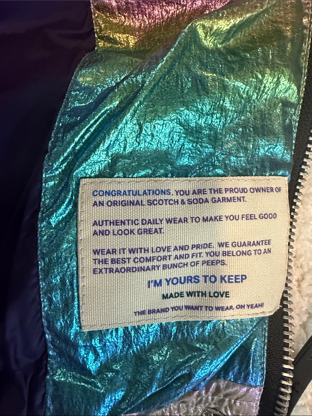 Scotch & Soda Iridescent Puffer Jacket sz M - Picture 6 of 12